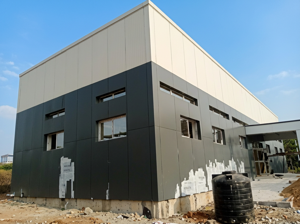 Aluminum composite wall cladding façade