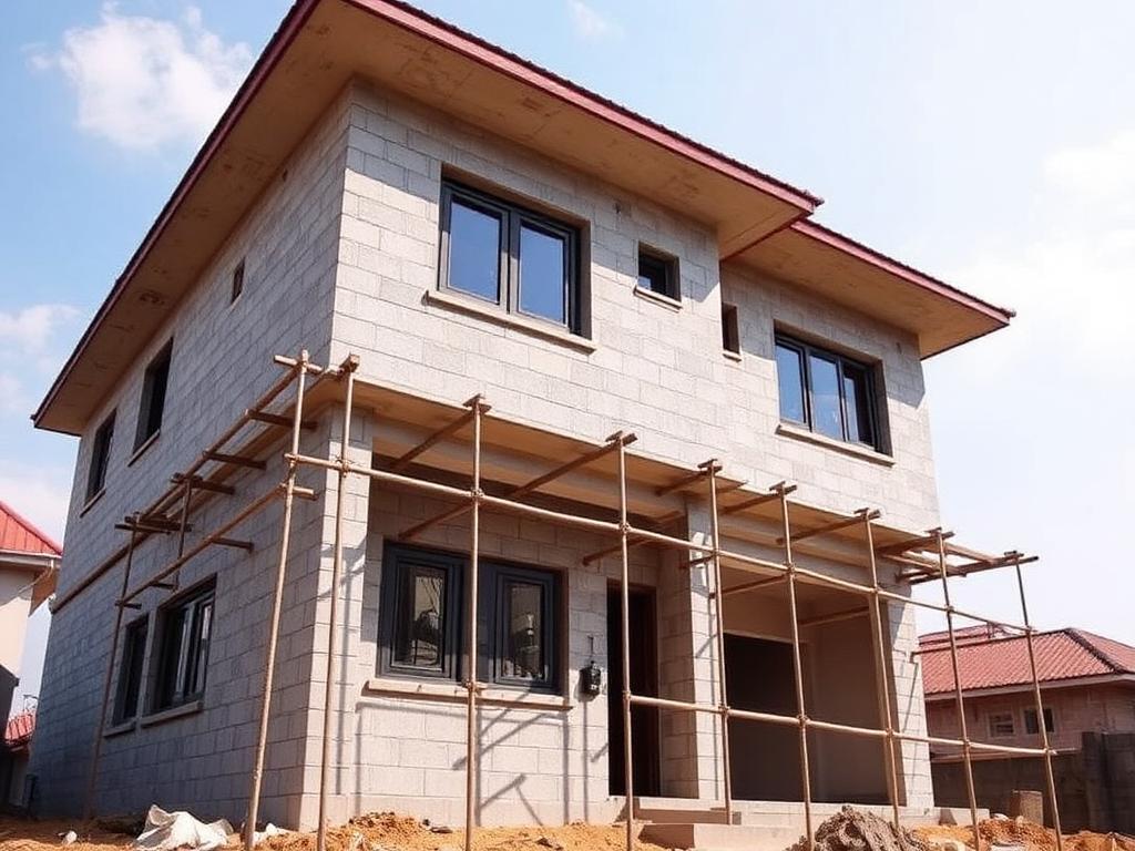 Two-storey residential building under construction